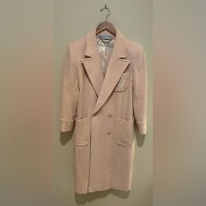 Ashley Scott Vintage 80s Elegant Double-Breasted Wool Coat Soft Pink Size 10P